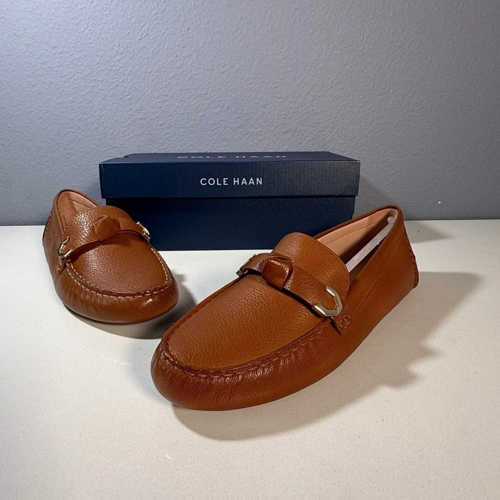 Cole Haan Evelyn Bow Driver Loafer Shoes‎ Leather Women Size 6.5